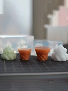 Mini Realistic Ice Cream Cone Squeeze Silicone Mold, For DIY Realistic Food Crafts, Clay, UV Gel