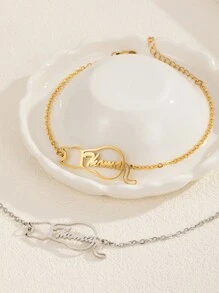 1pc Personalized Durable Elegant Cat Name Bracelet, Customized Memorial Cat Jewelry Gift For Mom, Cat Lover, Missing Cat, Christmas, Anniversary, Birthday, Bridesmaid, Party
