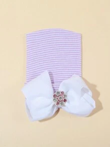 1 szt. Noworodek Szpitalna Czapka Dziecięca Czapka Z Kokardą Miękka Słodka Czapka Dziecięca