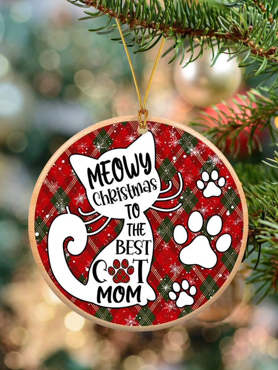 1 đồ trang trí bằng acrylic in hình bàn chân mèo dễ thương, "Meowy gửi mẹ mèo tuyệt vời nhất", đồ trang trí treo cây, cửa sổ, lò sưởi, trang trí sân vườn, quà tặng, trang trí nhà cửa, trang trí phòng, trang trí tường - Nhiều màu - Xem 1