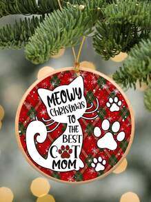1 đồ trang trí bằng acrylic in hình bàn chân mèo dễ thương, "Meowy gửi mẹ mèo tuyệt vời nhất", đồ trang trí treo cây, cửa sổ, lò sưởi, trang trí sân vườn, quà tặng, trang trí nhà cửa, trang trí phòng, trang trí tường - Nhiều màu - Xem 2