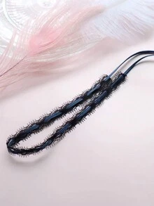 新款 2024 女士蝴蝶结、蕾丝缎带颈链、多层项圈项链 - 蕾絲 - 查看 3