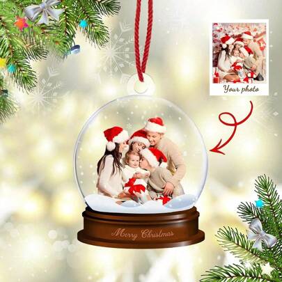Shein Unisex Multicolor Ornamente Personalizate De Crăciun, Personalizați-Vă Decorațiunile Foto, Ornamente Foto Acrilice, Decorațiuni Pentru Pomul De Crăciun, Crăciun
