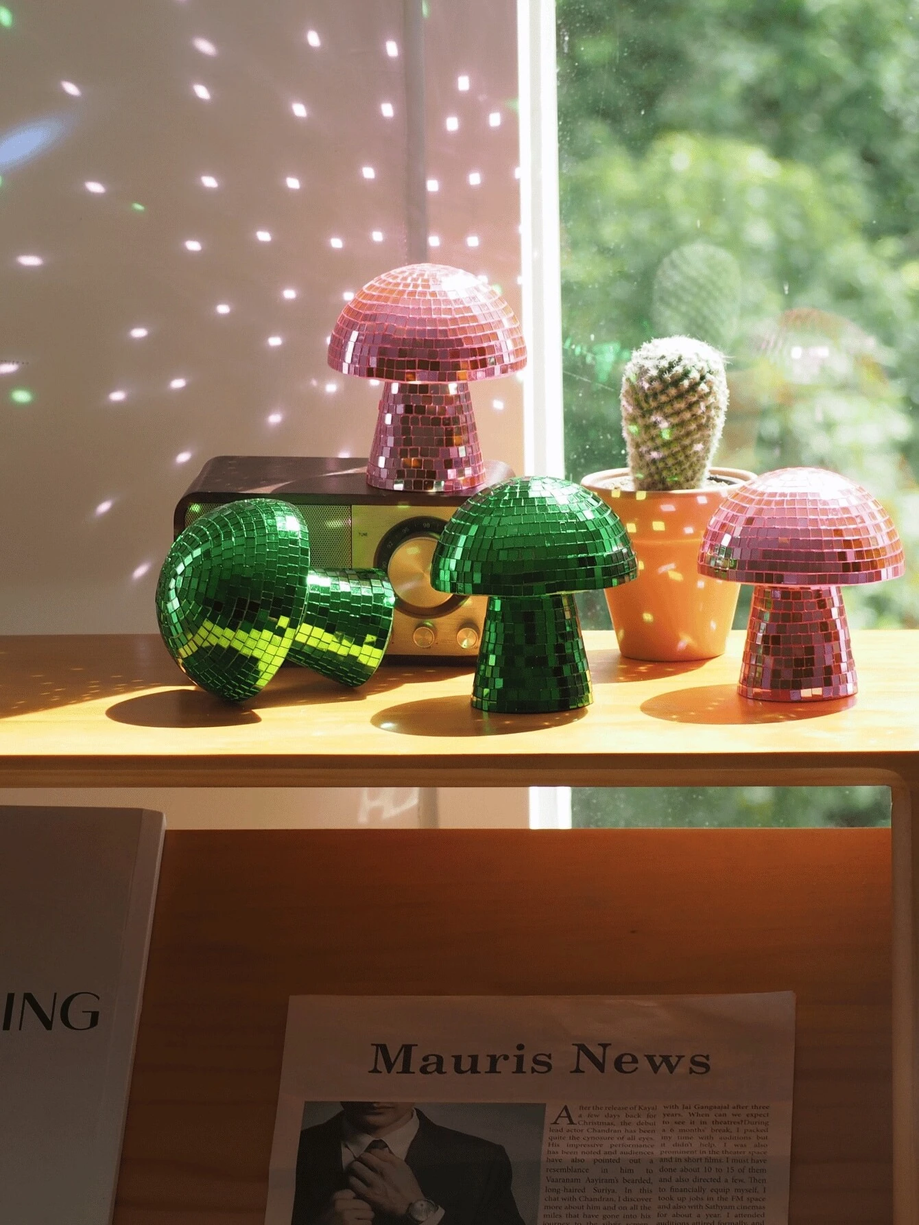 Mushroom Disco Ball For Bar, Party, Room, Table Decor Mirror Disco