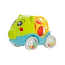 Rattle With Wheels Animal Children Baby Interactive Toy Dog Owl Pig Car - 小狗 - 查看 4