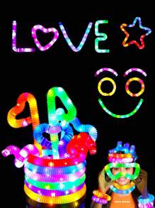 12 pezzi Tubi Pop sollievo per adulti, regali di colore misto casuale, tubi pop macarons, tubi pop luminosi LED grandi, bastoncini luminosi grandi, luminosi al buio, forniture per feste, atmosfera divertente, bastoncini luminosi, Natale