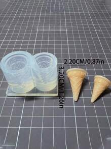 Mini Realistic Ice Cream Cone Squeeze Silicone Mold, For DIY Realistic Food Crafts, Clay, UV Gel