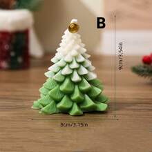 2支装圣诞树香氛蜡烛装饰，香氛礼盒套装，圣诞节和生日礼物，装饰品，圣诞装饰品，圣诞礼物 - 彩色 - 查看 5