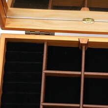 Large Wooden Jewelry Box W/ Safe Lock 3 Layers Retro Storage Organizer Gift - 木頭 - 查看 9