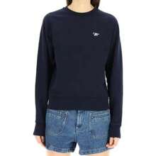 Maison Kitsuné Tricolor Fox Patch Adjusted Sweatshirt Navy
