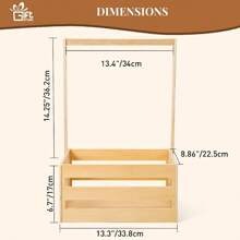 1pcs Wooden Baby Shower Crate Closet, Baby Storage Crate With Handle, Basket For Baby Shower Gifts, Welcome Gift Basket For Newborn Boys Girls, Pregnancy Gifts For New Parents