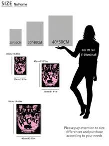 1 件，可选画框，帆布印刷画，现代复古艺术，黑魔法女孩，卡通墙面艺术，房间装饰用品，墙面艺术海报，客厅沙发背景装饰，门厅走廊装饰，家居装饰，卧室装饰，浴室装饰，房间装饰，办公室装饰，学校装饰，艺术礼品，PVC 硬管包装 - 彩色 - 查看 6