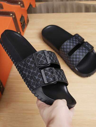 صندل رجالي كاجوال للربيع إلى الصيف، صندل شرائح مريح وخفيف الوزن، برأس مستدير، صندل شاطئ عصري للخارج