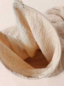 1件装透气棉纱多功能哺乳巾，可作哺乳围巾、婴儿车遮阳罩和防风罩 - 卡其色 - 查看 5