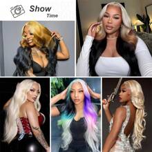 613 Lace Front Wig Human Hair 13x4 Blonde Wig Human Hair Body Wave Lace Front Wigs Human Hair 180 Density HD Transparent Lace Frontal Wigs Human Hair Pre Plucked Colored Wigs For Women - Blonde - View 9