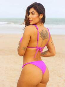 Triangle Bikini With Removable Pads And Lined Beads - Style And Comfort In The Right Measure - Morado - Ver 6