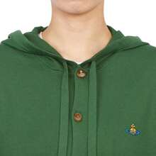 Vivienne Westwood Embroidered Logo Hoodie Cardigan Green