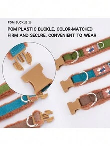 1 件可调节毛绒基质宠物狗项圈，柔软的毛绒基质，耐用的织带，保护并保持狗的颈部温暖。 - 彩色 - 查看 3