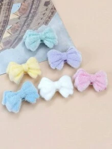 10pcs/Set Mixed Style Flocked Heart, Star, Bell, Bow Beads DIY Decorative Jewelry Accessories