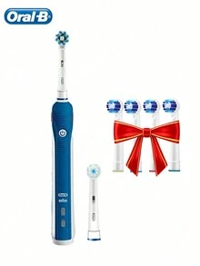 Oral B Pro4000 3D Clean 充电式电动牙刷 1 个刷柄 + 1 个电源 + 2 个刷头，小圆刷头，4 种刷牙模式，压力传感器，IPX7 防水，情侣牙刷，适合男朋友、女朋友的礼物 - 多色 - 查看 13