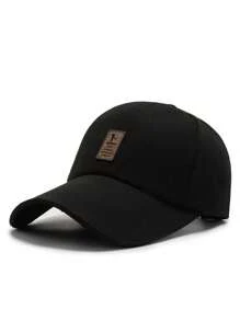 Men's Vintage Style Patch Decor Baseball Cap Casual - Black - View 7