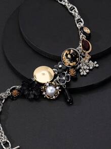 1 件 Y2K 复古花卉系列精致奢华美学链条项链适合女性日常佩戴