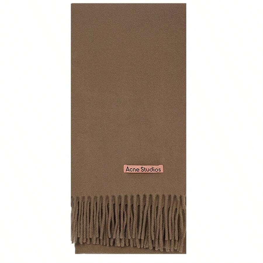 Acne Studios Wool Fringe Scarf Caramel Brown SHEIN USA
