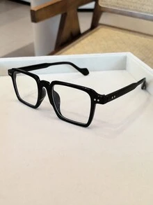 1 件装男士多色新款几何框架复古经典时尚透明镜片眼镜，适合学校、商务 - 彩色 - 查看 8