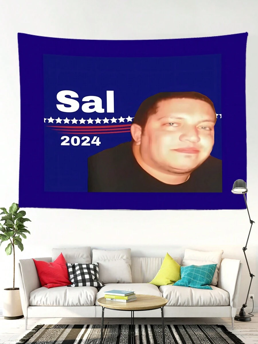 1件萨尔火山2024挂毯旗帜 - 蓝色涤纶挂毯，适合青少年房间装饰、客厅、卧室、宿舍墙面、家庭办公室，或作为礼物送给朋友，房间装饰，房间旗帜，房间用品 - 藍色 - 查看 1