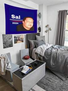 1件萨尔火山2024挂毯旗帜 - 蓝色涤纶挂毯，适合青少年房间装饰、客厅、卧室、宿舍墙面、家庭办公室，或作为礼物送给朋友，房间装饰，房间旗帜，房间用品 - 藍色 - 查看 4