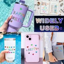 Nhãn dán chữ bằng vinyl chống thấm nước cho cốc, 8 nhãn dán chữ cái tên để cá nhân hóa tên và logo trên cốc, nhãn dán chữ cho bình nước dành cho người lớn và học sinh, cốc 40 30 oz, phụ kiện - 8 hình ảnh màu laser - Xem 5