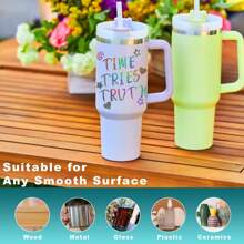 Nhãn dán chữ bằng vinyl chống thấm nước cho cốc, 8 nhãn dán chữ cái tên để cá nhân hóa tên và logo trên cốc, nhãn dán chữ cho bình nước dành cho người lớn và học sinh, cốc 40 30 oz, phụ kiện - 8 hình ảnh màu laser - Xem 6