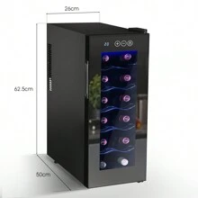 OYAJIA 12 Bottle Wine Cooler With Digital Touch Screen Controls & LED Light,10-15℃, Black - Black - View 11