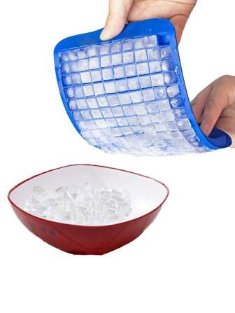 1 pieza/3 piezas Molde de cubitos de hielo de silicona de 160 mini, flexible y fácil de romper, molde de cubitos de hielo reutilizable de plástico, fabricante de cubitos de hielo de silicona pequeño, apto para refrigeradores, adecuado para hacer deliciosos helados, postres congelados y barras de chocolate