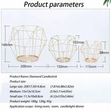 1 cái/Bộ chân nến cổ điển/Chân nến trang trí/Trang trí sáng tạo - Chân nến thủ công sáng tạo sang trọng bằng sắt rỗng/Đèn nến đính đá Chân nến vàng rỗng sang trọng - Trang trí lối vào phòng khách Trang trí bữa tối dưới ánh nến (Thích hợp cho: Trang trí nhà cửa hàng ngày, Tạo bầu không khí cho bữa tối dưới ánh nến, Trang trí phòng khách), Quà tặng - Nhiều màu - Xem 8