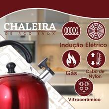Stainless Steel Whistle Kettle 2.5 Liters With Lid Handle Kitchen Stove Tea Coffee Restaurant - Negro - Ver 6