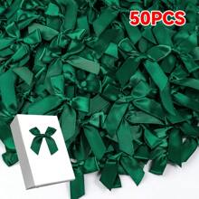 Paquete de 50 lazos de cinta de satén, para envolver regalos, decoración, hacer diademas y pinzas para el cabello, cestas de regalo, paquetes de cumpleaños, decoraciones navideñas, decoración de oficina, coronas, bodas, despedidas de soltera, suministros de fiesta de San Valentín