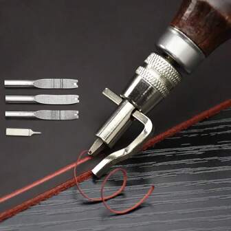 7-In-1 Groover Tool, Multi-Functional Leather Groover Scriber Beveler DIY Crafts Handheld Manual Grooving Tool