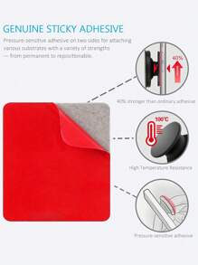 Multi-Size Double-Sided Adhesive, Waterproof And Traceless, For Suction Cup Dashboard Adhesive, Mobile Phone Bracket And Windshield Car Bracket Double-Sided Tape - Red - View 4