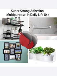Multi-Size Double-Sided Adhesive, Waterproof And Traceless, For Suction Cup Dashboard Adhesive, Mobile Phone Bracket And Windshield Car Bracket Double-Sided Tape - Red - View 5