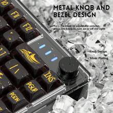 ATTACK SHARK K75 Mechanical Keyboard, Transparent PC Keycaps, Custom RGB Gaming Keyboard, QMK/VIA, Linear Switch, Coiled Cable, CK75, X75, TKL Hot Swappable Wired Keyboard PC Gamer - 黑色 - 查看 2