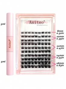 Asiteo 90 chiếc mi giả tự làm, mi giả phân đoạn, mi giả 3D, mi cong D, mi giả từng sợi, mi nối, bộ mi nối, mi giả, lông mi, mi giả - Nhiều màu - Xem 7