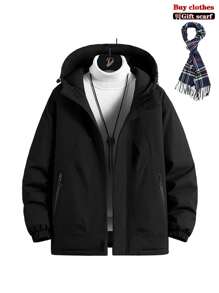 Casaco acolchoado masculino primavera outono novo solto engrossar quente utilitário com capuz corta-vento casual casaco acolchoado