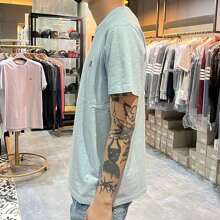 Maison Kitsuné Grey Fox Head Patch Classic Short Sleeve T-Shirt Light Blue