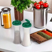 1pc Large Plastic Salt & Pepper Shakers With Lids - Moisture-Proof, Timer Design For Home, Kitchen, Restaurant, Camping - Multicolor - View 4