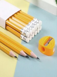 12/30 piezas Lápiz amarillo HB, adecuado para escribir, dibujar, pintar - Escritura suave, duradero - 12 palos - Ver 9