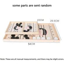 Wooden Fast Sling Puck Game - Interactive Tabletop Hockey Game Toy , Dual Player Catapult Chess Family Game , Ideal Birthday Gift - Multicolor - View 5