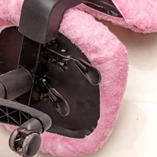 D Vieira Textil Decor Executive Chair Cover Short Hair Owl Makeup Salon Beauty Dressing Table Office Swivel Manicure Stretcher Wheel Eyebrow - 淺粉色 - 查看 3