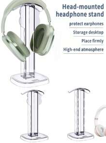 1PC-Non-Slip And Stable, Minimalist Design, Detachable, Transparent Acrylic, Game Accessories, Storage Display Stand, Headphone Storage Stand, Headphone Hanger, Suitable For Head-Mounted Gaming Headphones