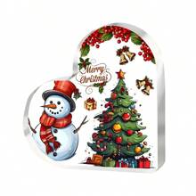 Decoraciones navideñas en forma de corazón de acrílico que no requieren electricidad, sin plumas, ideal para decoración del hogar y oficina, regalos de Navidad y cumpleaños para familiares y amigos